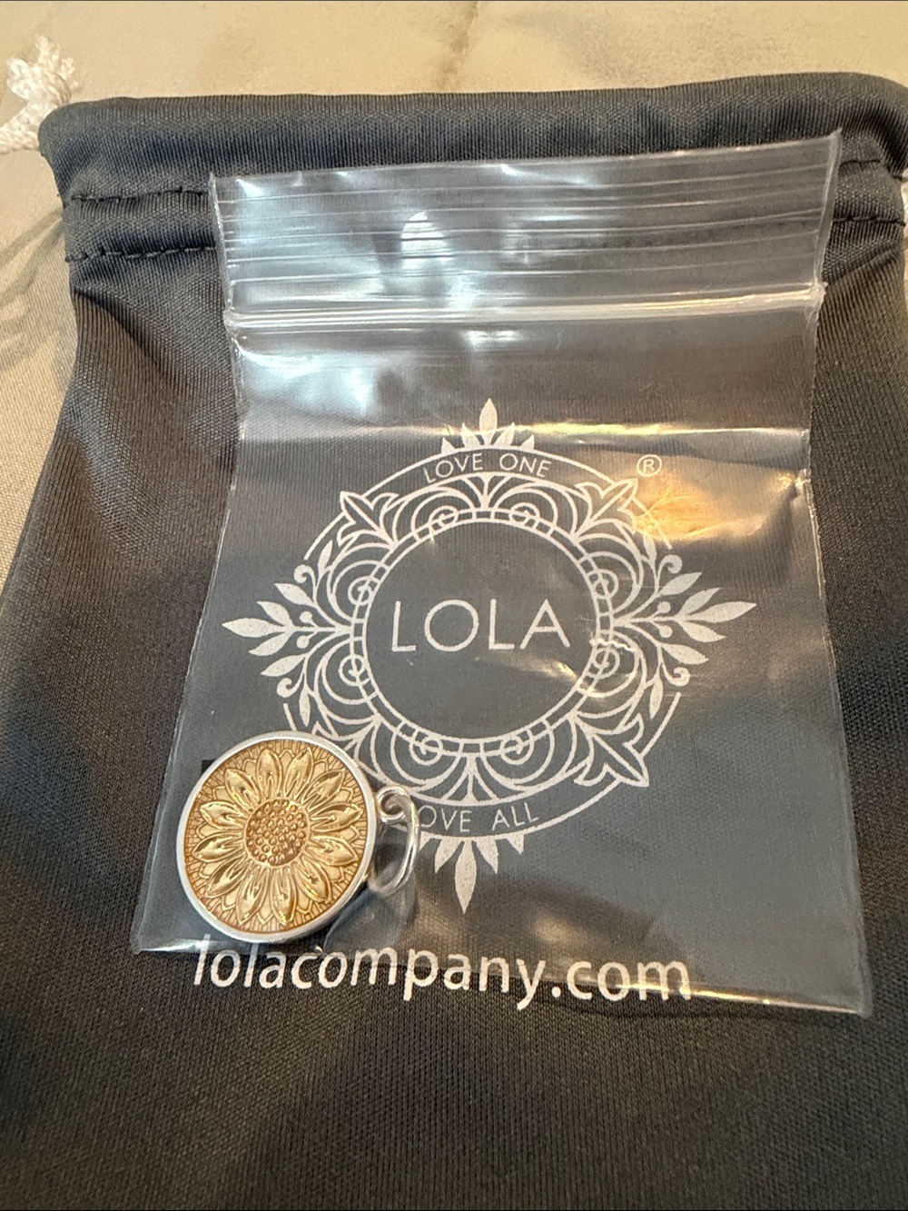 LOLA Gold Sunflower Charm Accent